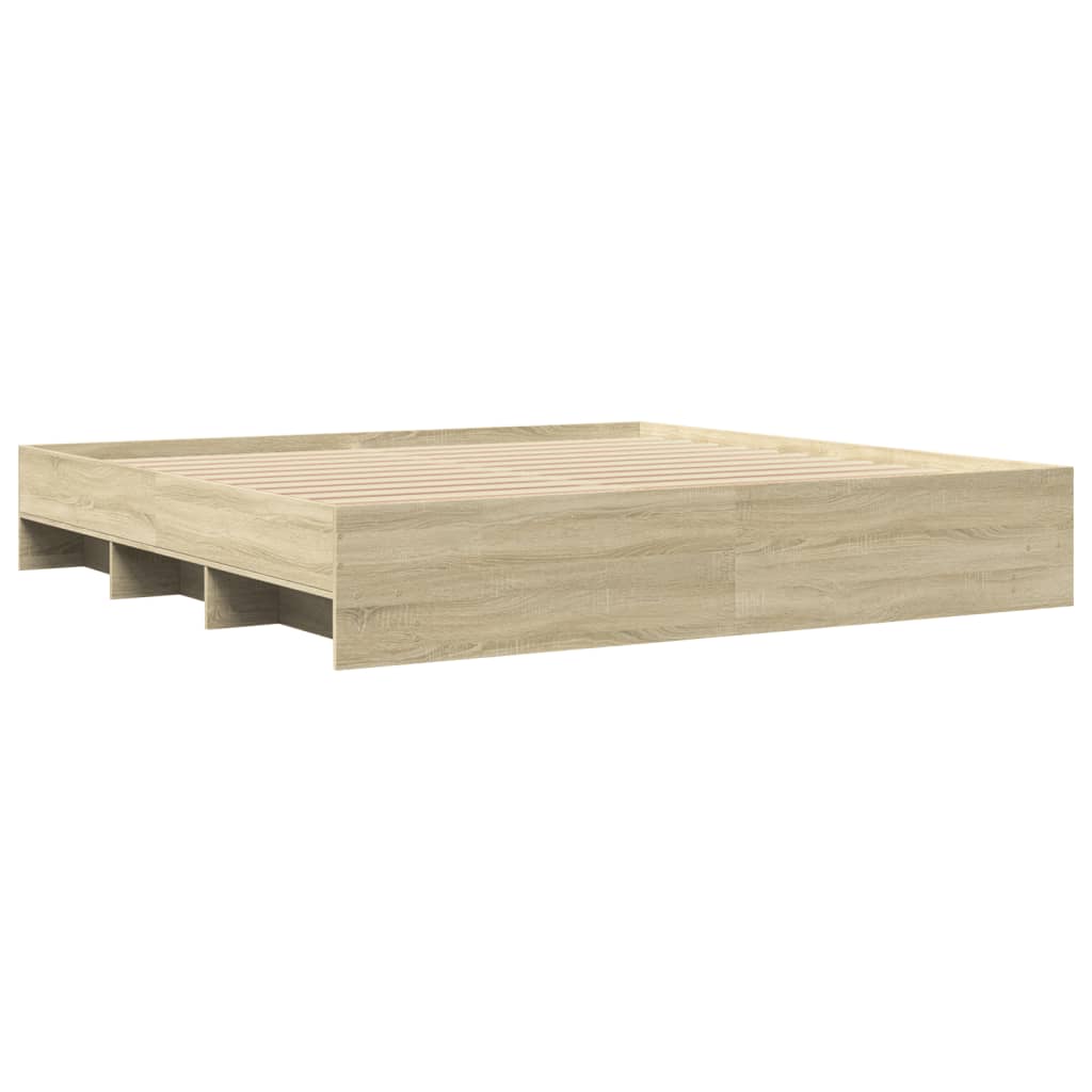 sengeramme uden madras 200x200 cm konstrueret træ sonoma-eg