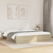 sengeramme uden madras 200x200 cm konstrueret træ sonoma-eg