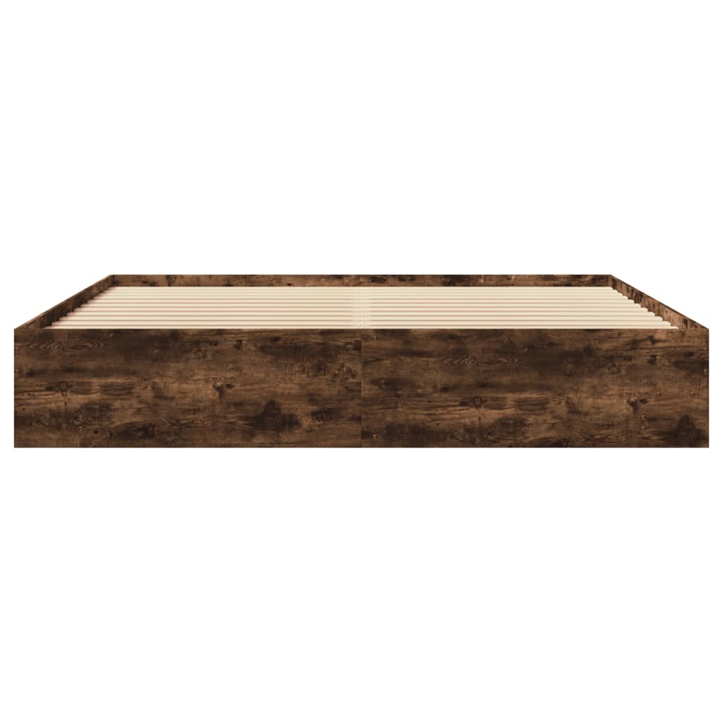 sengeramme uden madras 200x200 cm konstrueret træ røget eg
