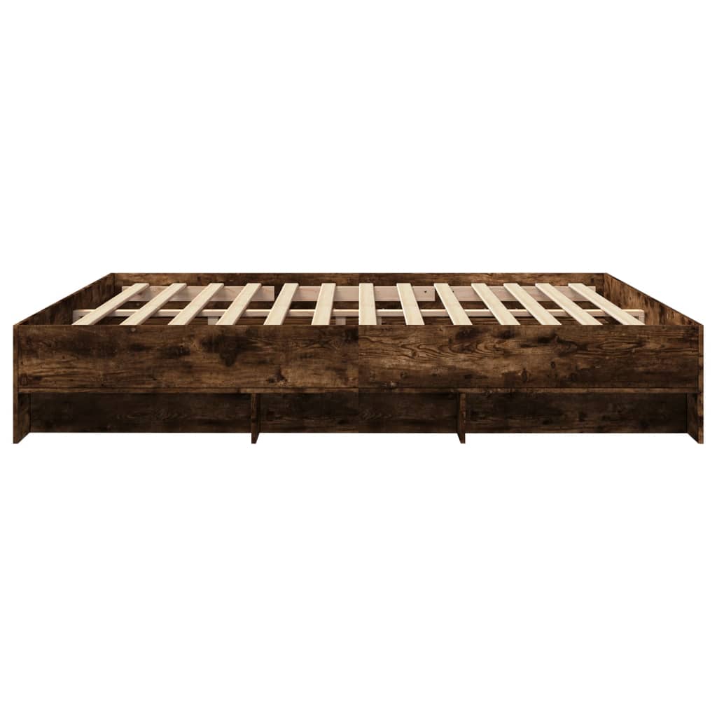 sengeramme uden madras 200x200 cm konstrueret træ røget eg