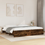 sengeramme uden madras 200x200 cm konstrueret træ røget eg