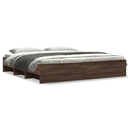 sengeramme uden madras 200x200 cm konstrueret træ brun eg