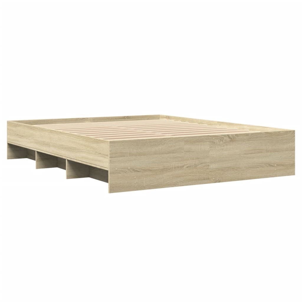 sengeramme 160x200 cm uden madras konstrueret træ sonoma-eg