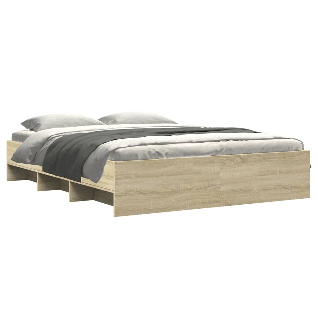 sengeramme 150x200 cm uden madras konstrueret træ sonoma-eg