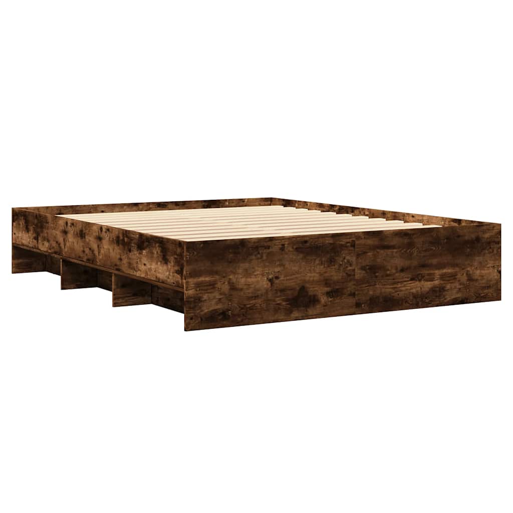 sengeramme 150x200 cm uden madras konstrueret træ røget eg