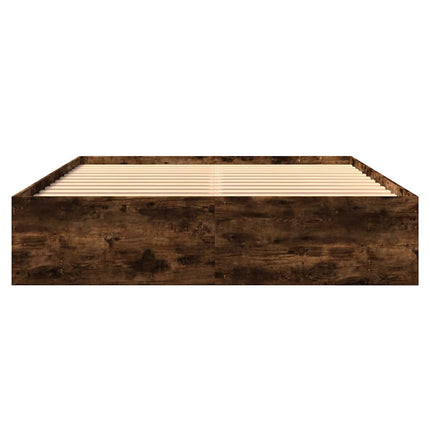 sengeramme 150x200 cm uden madras konstrueret træ røget eg