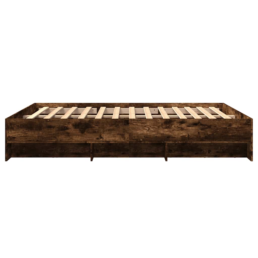 sengeramme 150x200 cm uden madras konstrueret træ røget eg