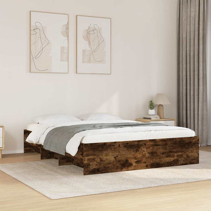 sengeramme 150x200 cm uden madras konstrueret træ røget eg