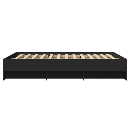 sengestel 140x200 cm massivt træ sort