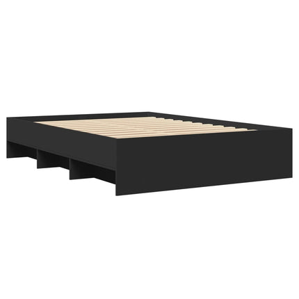 sengestel 140x200 cm massivt træ sort
