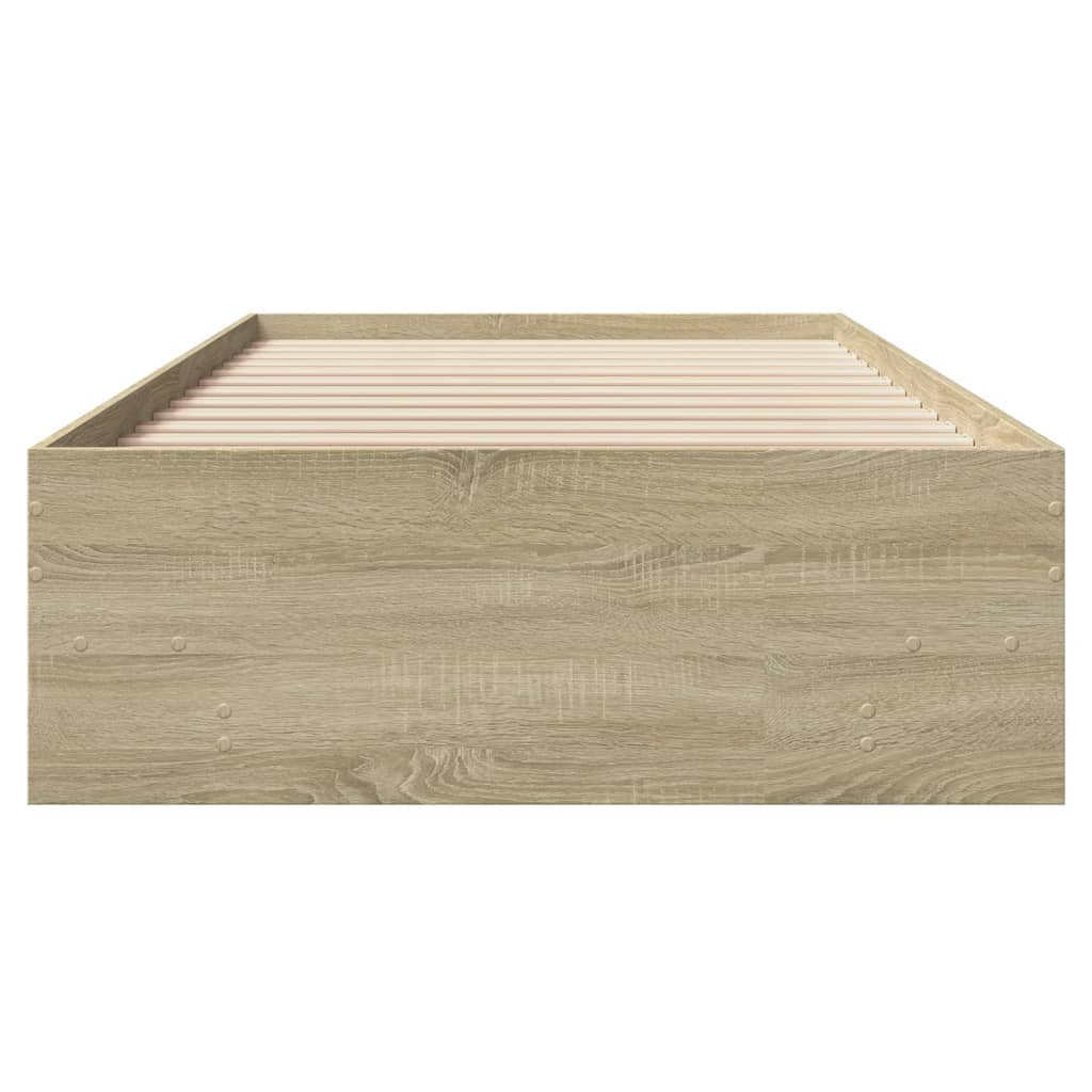 sengeramme 90x200 cm uden madras konstrueret træ sonoma-eg