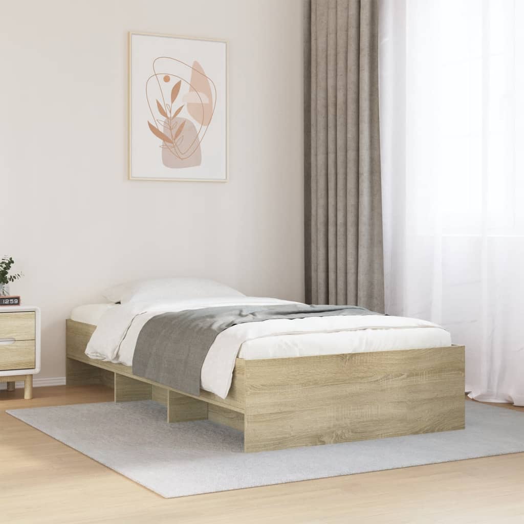 sengeramme 90x200 cm uden madras konstrueret træ sonoma-eg