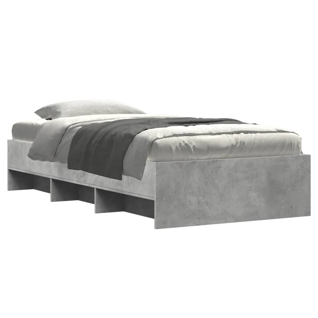 sengeramme 90x200 cm konstrueret træ betongrå