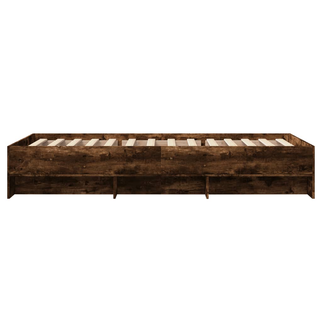 sengeramme 90x200 cm uden madras konstrueret træ røget eg