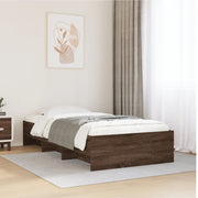 sengeramme 90x200 cm uden madras konstrueret træ brunt eg