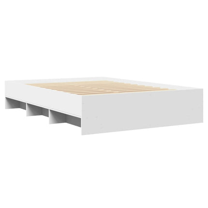 sengestel 140x190 cm konstrueret træ hvid