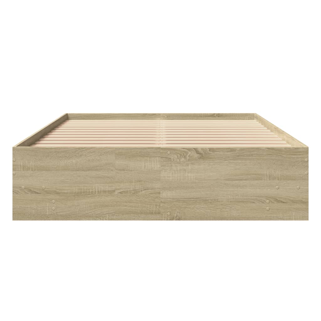 sengeramme 140x190 cm uden madras konstrueret træ sonoma-eg