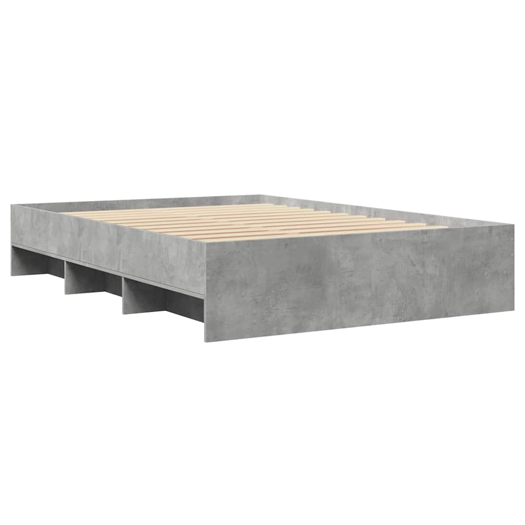 sengestel 140x190 cm konstrueret træ betongrå