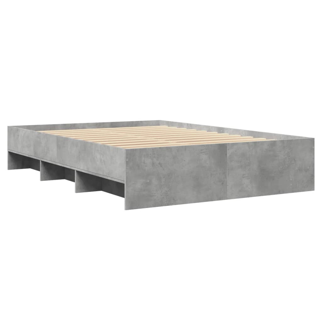 sengestel 140x190 cm konstrueret træ betongrå
