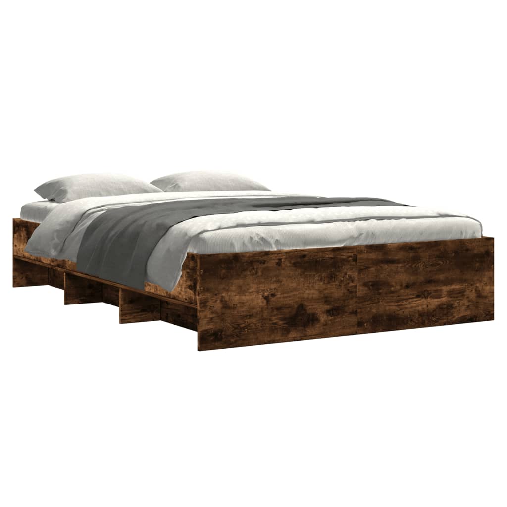 sengeramme 140x190 cm uden madras konstrueret træ røget eg