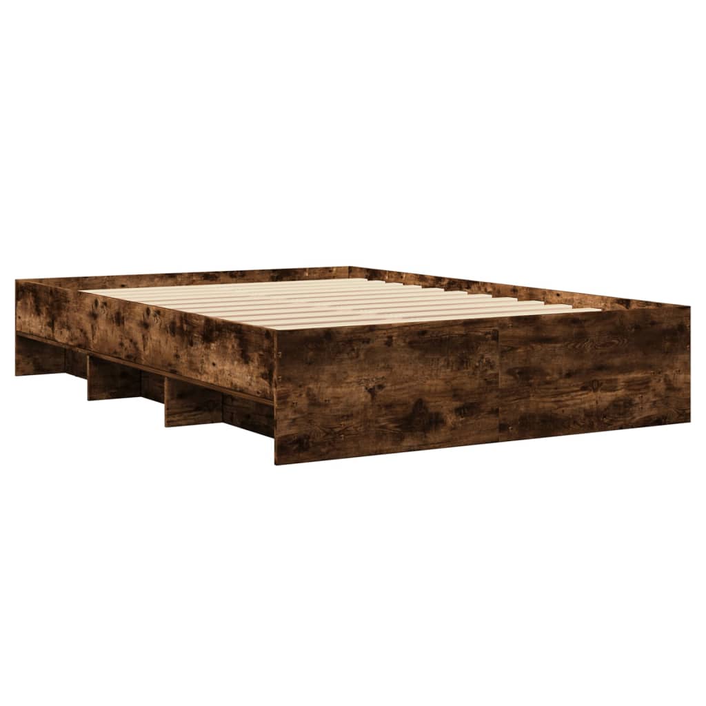 sengeramme 140x190 cm uden madras konstrueret træ røget eg