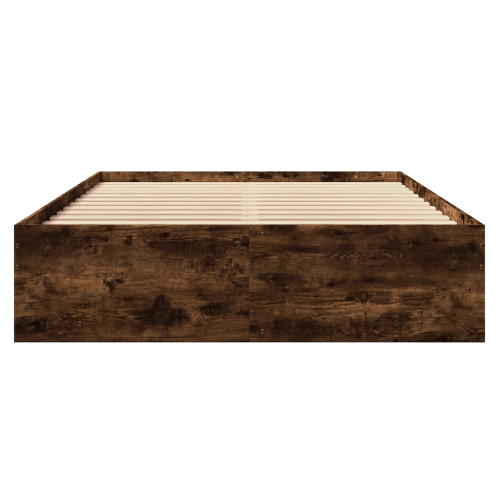 sengeramme 140x190 cm uden madras konstrueret træ røget eg