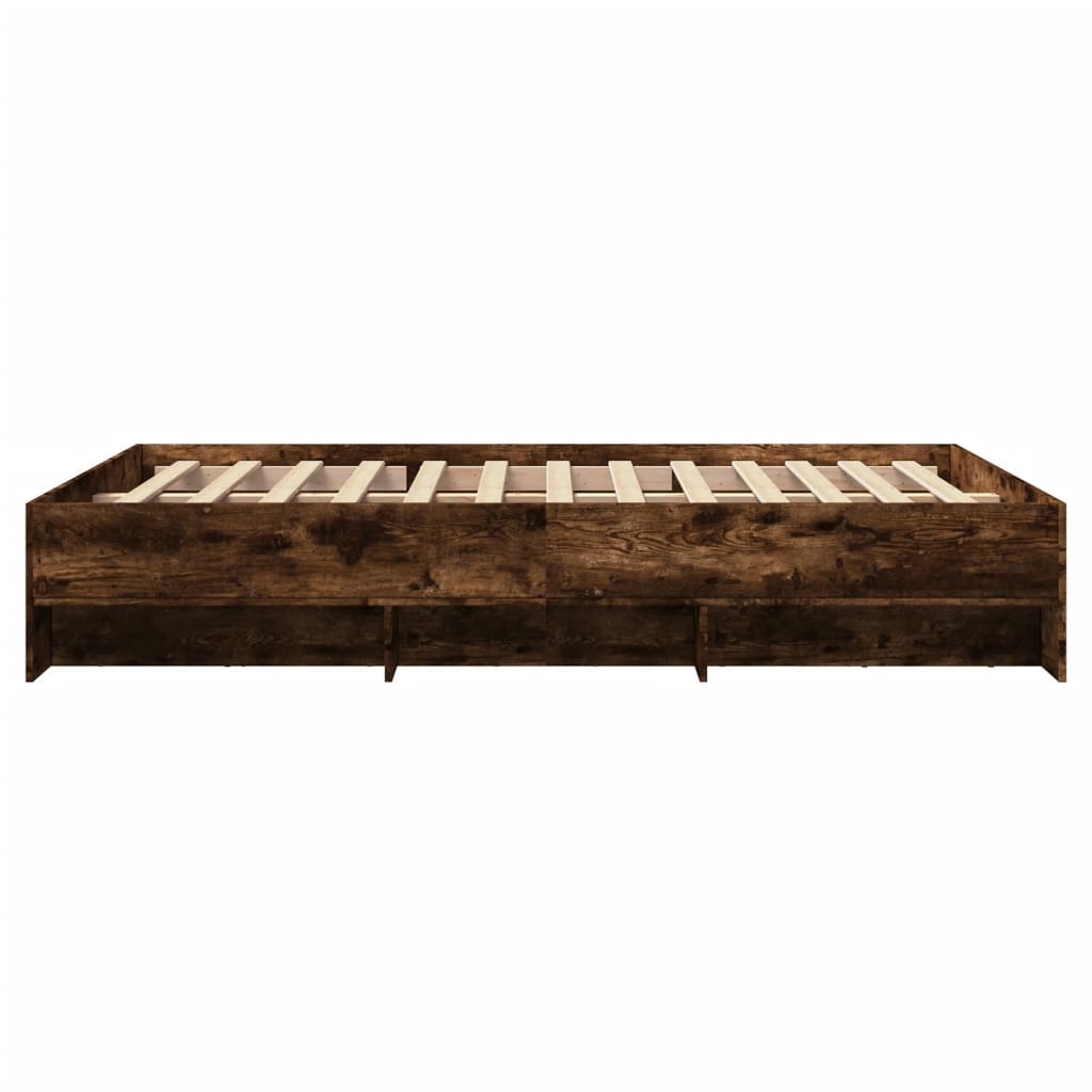 sengeramme 140x190 cm uden madras konstrueret træ røget eg