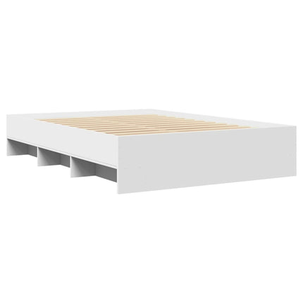 sengestel 135x190 cm konstrueret træ hvid