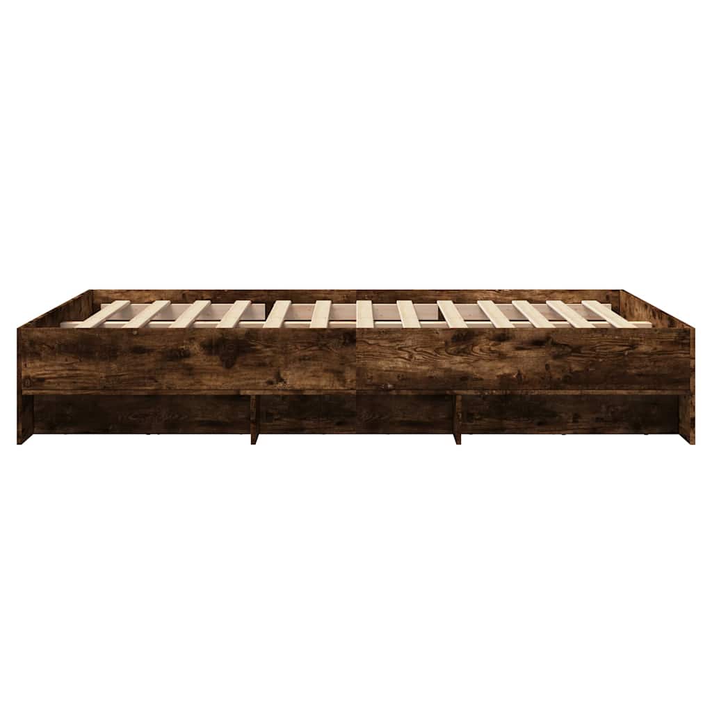 sengeramme 120x190 cm uden madras konstrueret træ røget eg