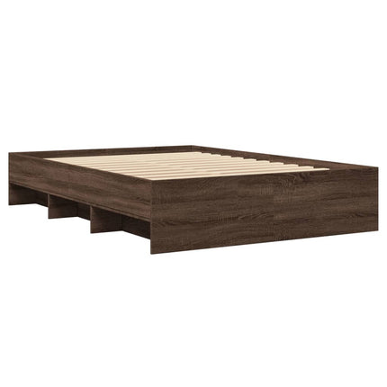 sengeramme 120x190 cm uden madras konstrueret træ brunt eg