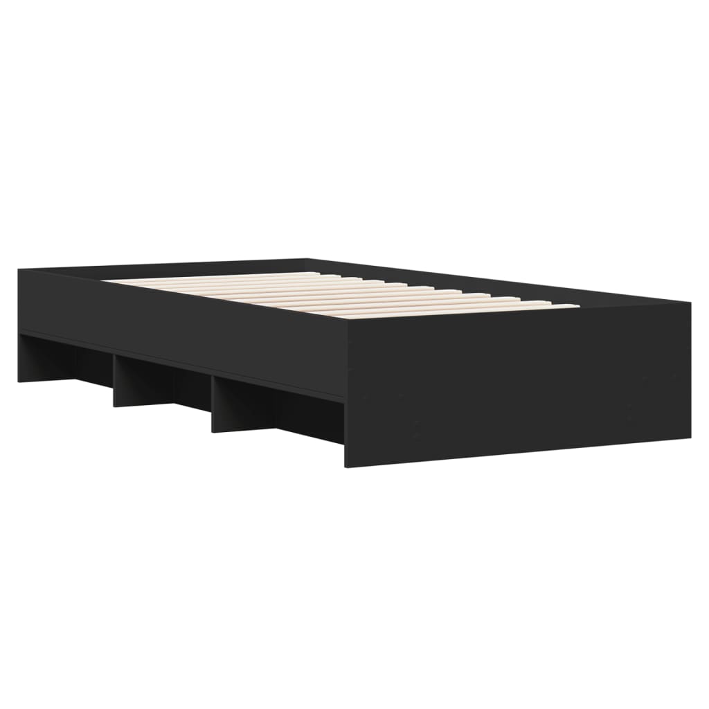 sengeramme 90x190 cm konstrueret træ sort