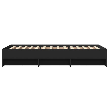 sengeramme 90x190 cm konstrueret træ sort