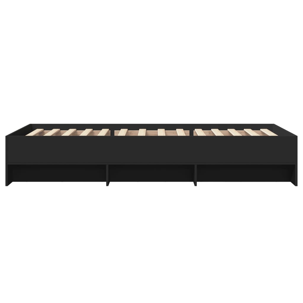 sengeramme 90x190 cm konstrueret træ sort