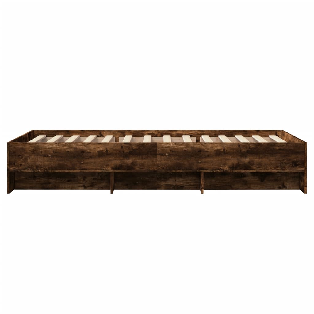 sengeramme 90x190 cm uden madras konstrueret træ røget eg