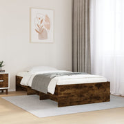 sengeramme 90x190 cm uden madras konstrueret træ røget eg