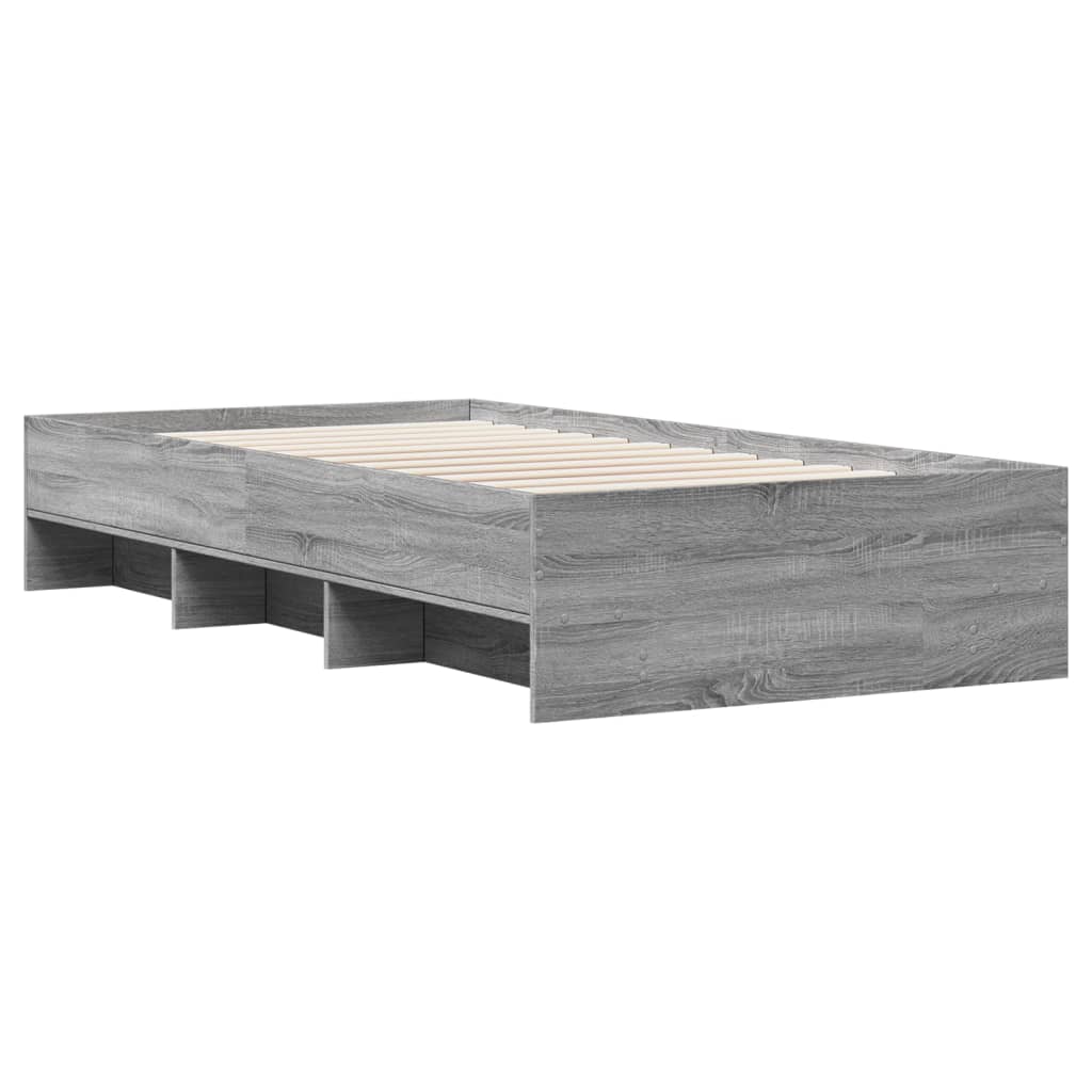 sengeramme 90x190 cm konstrueret træ grå sonoma-eg