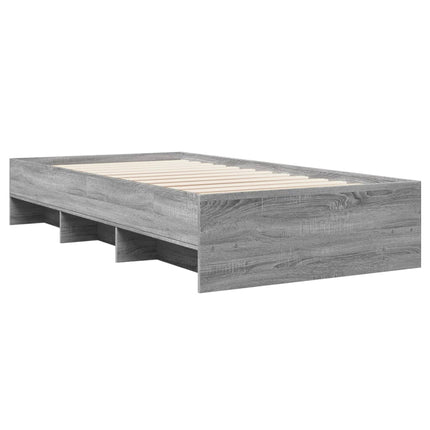 sengeramme 90x190 cm konstrueret træ grå sonoma-eg