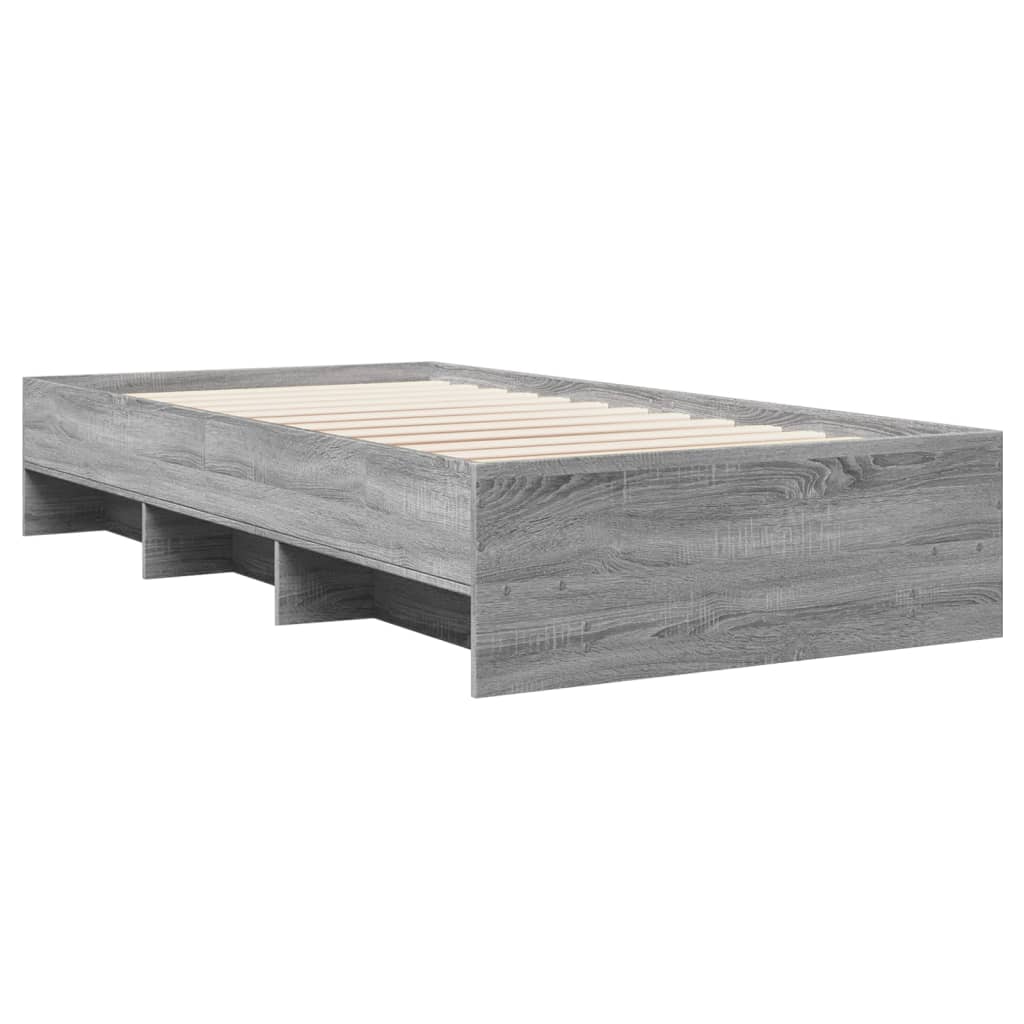 sengeramme 90x190 cm konstrueret træ grå sonoma-eg