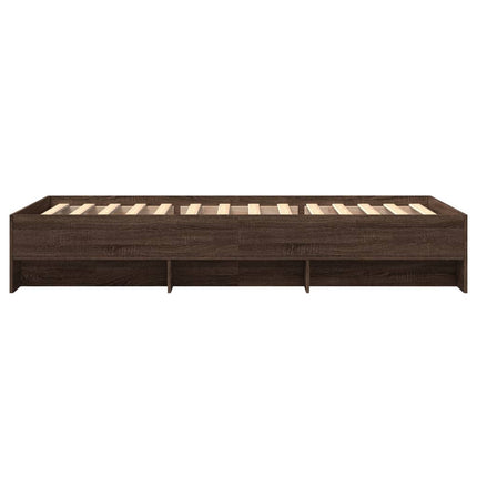 sengeramme 90x190 cm uden madras konstrueret træ brunt eg