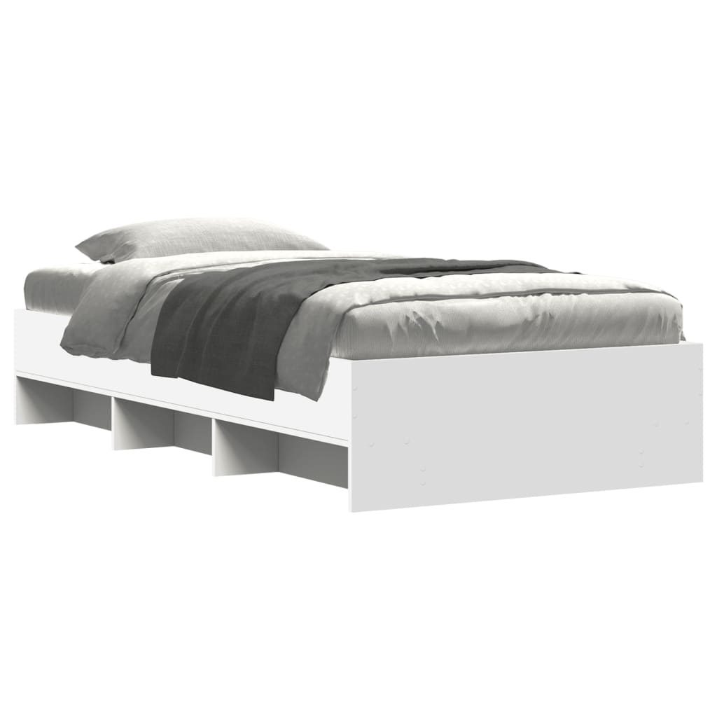 sengeramme 75x190 cm konstrueret træ hvid