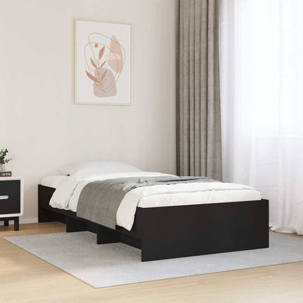 sengeramme 75x190 cm konstrueret træ sort