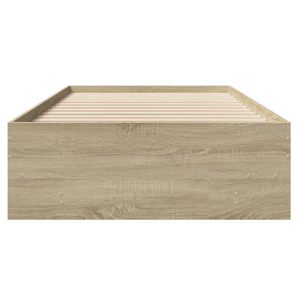sengeramme 75x190 cm uden madras konstrueret træ sonoma-eg