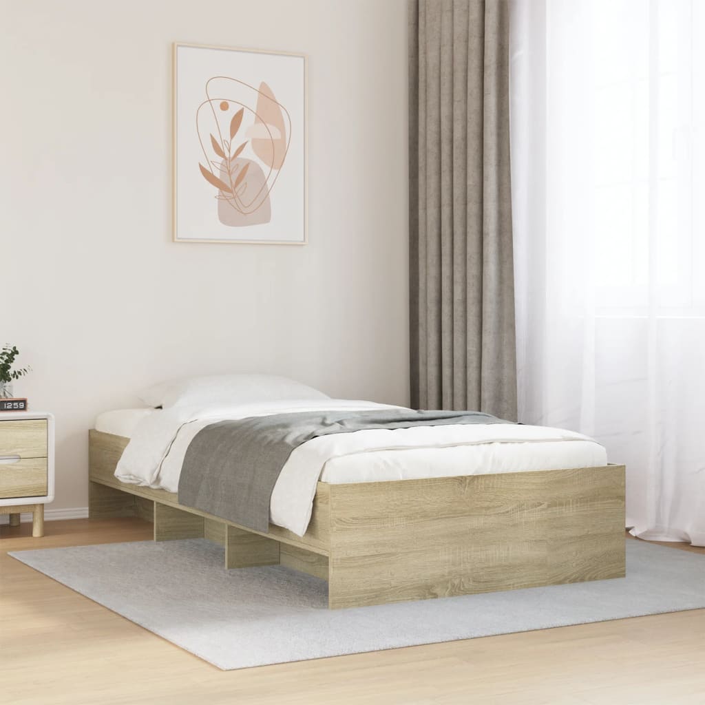 sengeramme 75x190 cm uden madras konstrueret træ sonoma-eg