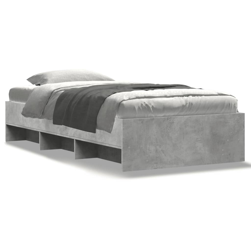 sengeramme 75x190 cm konstrueret træ betongrå