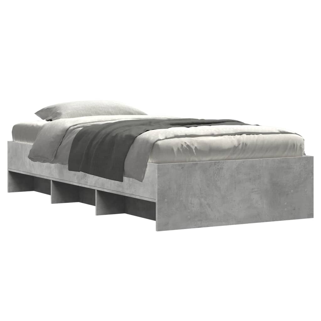 sengeramme 75x190 cm konstrueret træ betongrå