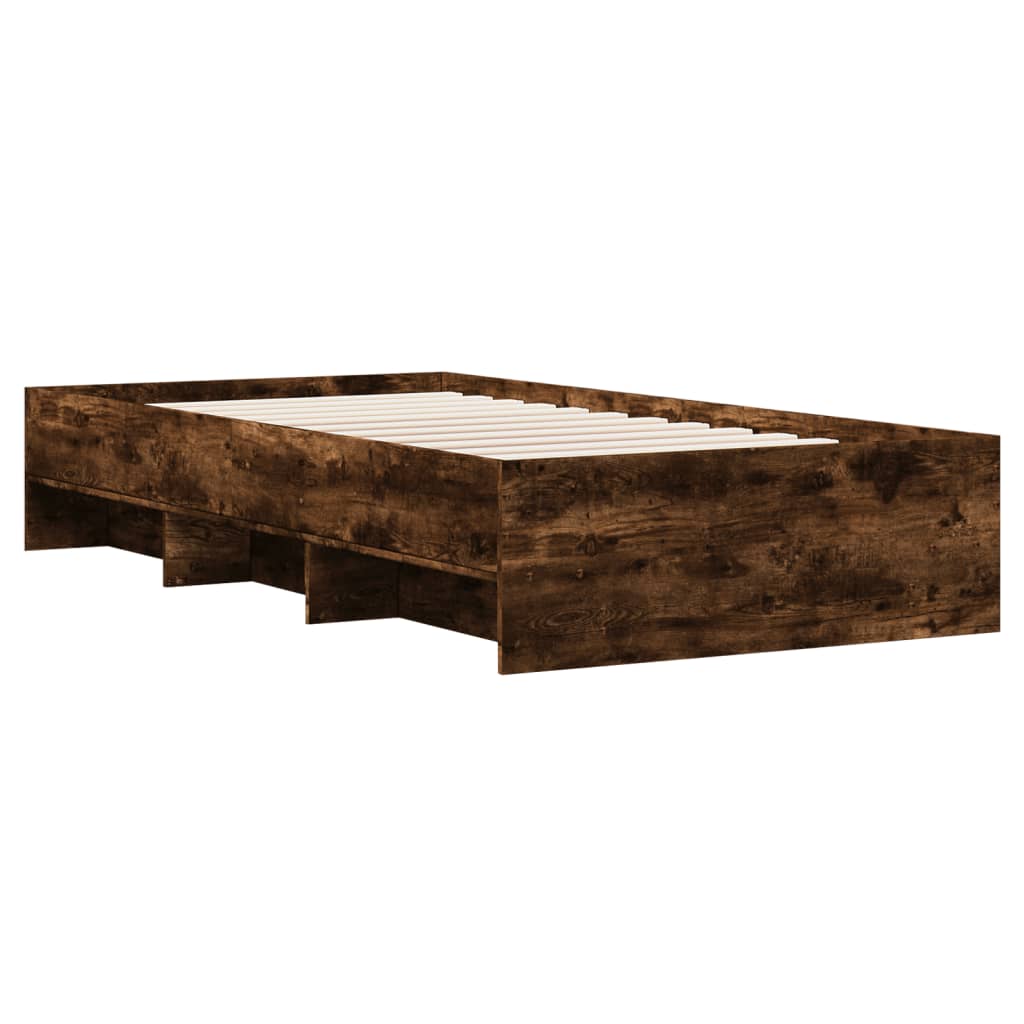 sengeramme 75x190 cm uden madras konstrueret træ røget eg