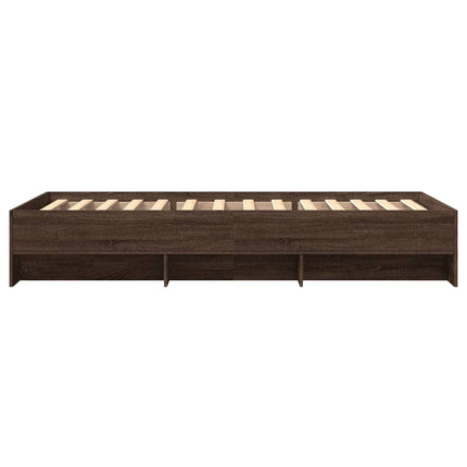 sengeramme 75x190 cm uden madras konstrueret træ brunt eg