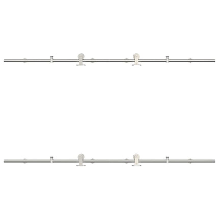 hardwarekit til skydedør 200 cm rustfrit stål sølvfarvet