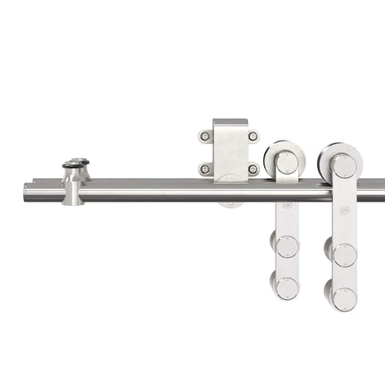 hardwarekit til skydedør 183 cm rustfrit stål sølvfarvet