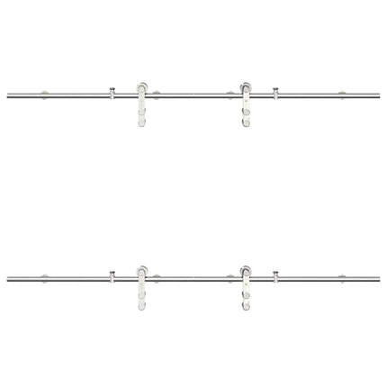 hardwarekit til skydedør 183 cm rustfrit stål sølvfarvet